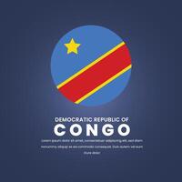 Congo Independence Day poster illustration. Flag of the Democratic Republic of the Congo symbol. Template for background, banner, card. June 30 vector