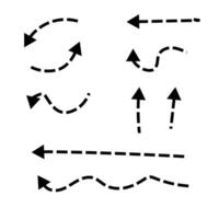 Curved dotted arrow. Arrow stripes design with dotted lines. vector