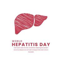 World Hepatitis Day Sketch line vector