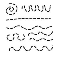 Curved dotted stripes design with dotted lines. vector