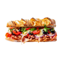 Tasty Italian Sandwich on Transparent Background png