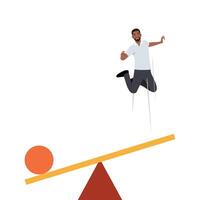 Scale between businessman and debt burden. vector