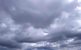 Clear blue sky texture and white fluffy cloud nature background. The sun shines bright in the daytime in summer photo