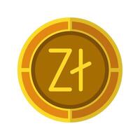 Zloty coin icon. Currency flat icons in golden color, symbol of Polish money. vector