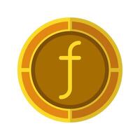 Florin coin icon. Currency flat icons in golden color, symbol of Dutch money. vector