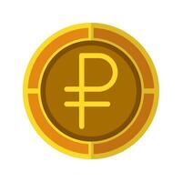 Ruble coin icon. Currency flat icons in golden color, symbol of Russian money. vector