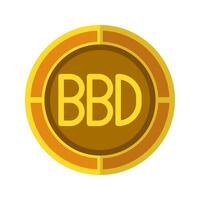 Dollar coin icon. Currency flat icons in golden color, symbol of Barbados money. vector