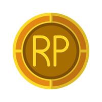 Rupiah coin icon. Currency flat icons in golden color, symbol of Indonesian money. vector