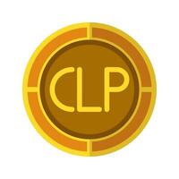 Peso coin icon. Currency flat icons in golden color, symbol of Chilean money. vector