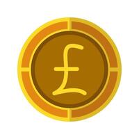 Pound coin icon. Currency flat icons in golden color, British money symbol. vector