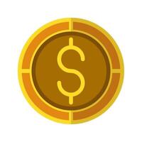 Dollar coin icon. Currency flat icons in golden color, symbol of American money. vector