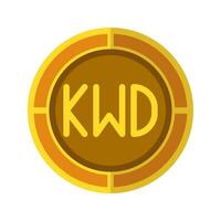 Dinar coin icon. Currency flat icons with golden color, kuwait kwd money symbol. vector