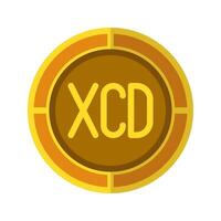 Dollar coin icon. Currency flat icons in golden color, symbol of Caribbean money. vector