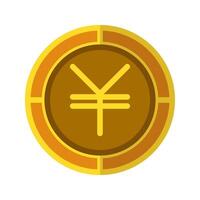 Yen coin icon. Currency flat icons in golden color, symbol of Japanese money. vector