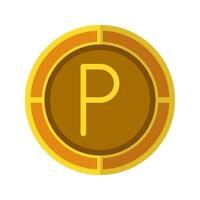 Pula coin icon. Currency flat icons in golden color, symbol of Botswana money. vector