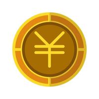 Yuan coin icon. Currency flat icons in golden color, symbol of Chinese money. vector