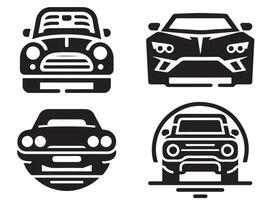 four different types of cars icon set on a white background vector