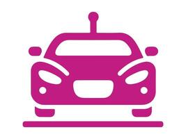 a pink car icon on a white background vector