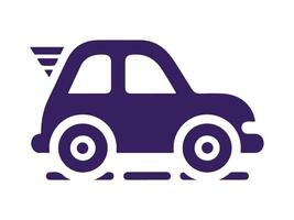 car icon on white background, purple color vector