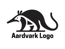 Aardvark Logo. Aardvark icon. Aardvark face logo. Silhouette simple. Flat style. Logo design template. illustration. Animal logotype concept. vector