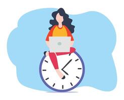 flexible working hours work life balance or focus and time management while working from home vector