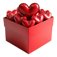 Beautiful Gift Box For Valentine Day on Transparent Background png