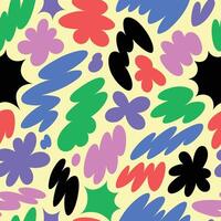 Abstract seamless pattern. Squggle colorful shapes and forms. retro design vector