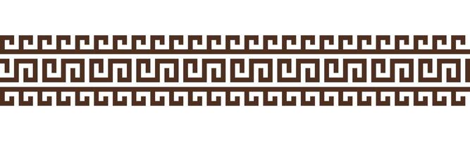 Greek key seamless border pattern collection. Decorative ancient meander, Greece ornament with repeated geometric motifs vector