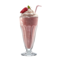 Strawberry Juice with Vanilla in Glass on Transparent Background png