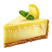 Yellow Cheese Lemon Cake on Transparent Background png