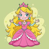 Cute cartoon princess wearing a crown and smiling, Black and white drawing of a princess wearing a crown and smiling vector