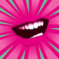 abstract graphic design with shouting or singing mouth vector