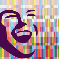 colorful graphic design with happy man face vector
