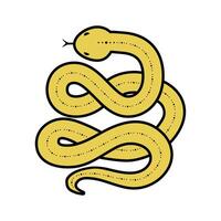 Doodle Chinese Snake, Symbol of 2025 New Year. Zodiac sign of the snake in minimalist style vector
