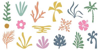 Retro Groovy Surf Club in trendy Boho style. Naive Geometric Summer Palm Tree. Simple background of sun sea. Retro Summer Beach Hand Drawn isolated illustration. Vintage Surf Club. illustration vector