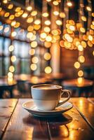 Mockup of Coffee cup isolated on dark background photo