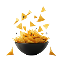 Triangular Chips in a Bowl on Transparent Background png