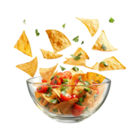 Triangular Chips in a Bowl on Transparent Background png