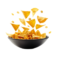 Triangular Chips in a Bowl on Transparent Background png