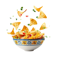 Triangular Chips in a Bowl on Transparent Background png