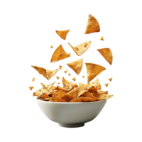 Triangular Chips in a Bowl on Transparent Background png