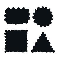 Wavy geometric frames. Hand drawn curvy doodle frames in circle, square, triangle shapes. illustration vector