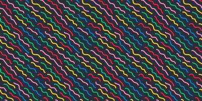 Colorful line doodle seamless pattern vector