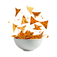 Triangular Chips in a Bowl on Transparent Background png