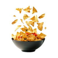 Triangular Chips in a Bowl on Transparent Background png