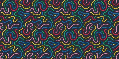 Fun line doodle seamless pattern vector
