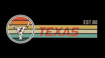 Texas long horn with retro color perfect for print, apparel, sticker, etc vector