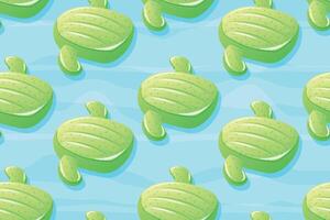 Funny seamless cartoon children pattern, inflatable swimming mattress in the shape of a cactus. vector