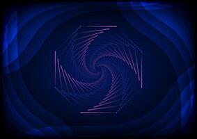 Hi-tech with octagonal line, and rectangular shapes on a blue and abstract background. Futuristic communication and connection concept. cyberspace, and digital innovation vector