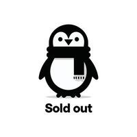 simple eye catching minimalist head penguin , black and white, white background vector